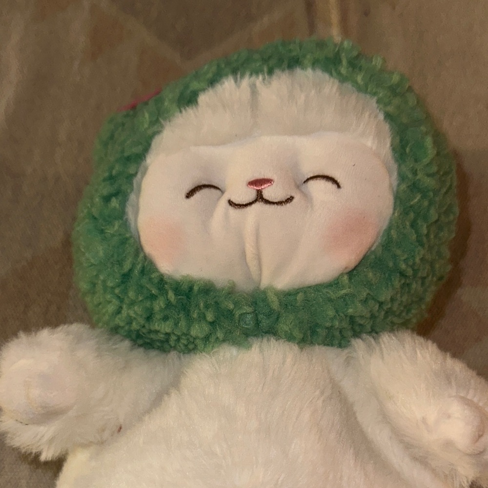 Cute Plush Toy with Green Hood Miniso cactus lamb so soft
